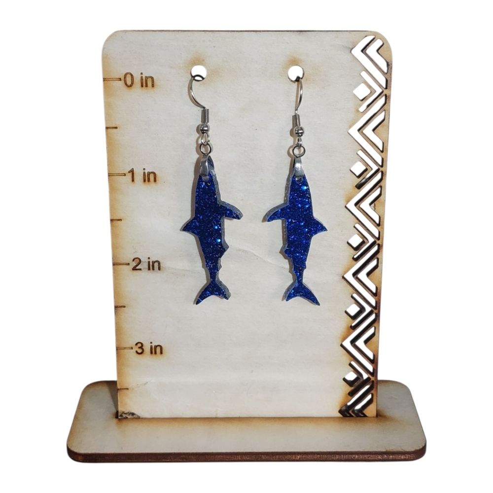 Blue Bite Acrylic Drop Earrings